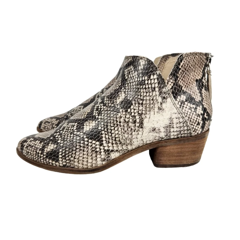 Dolce Vita Karsen Python Snakeskin Bootie Ankle Boots Women's Size 7.5